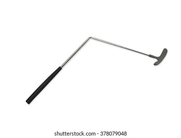 Broken Golf Club On A White Background