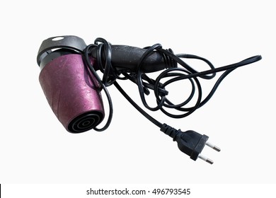 Broken Hair Dryer White Isolated