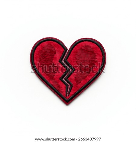 Broken Heart Patch on a white background