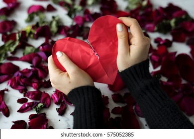 Broken Heart Sadness Frustration Flower Leafs