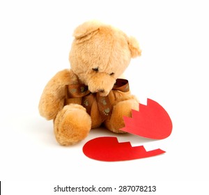 Broken Heart Teddy Bear Red Paper Stock Photo 287078213 | Shutterstock