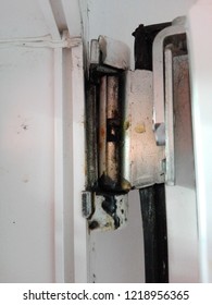 Broken Hinge From An Insulating Door