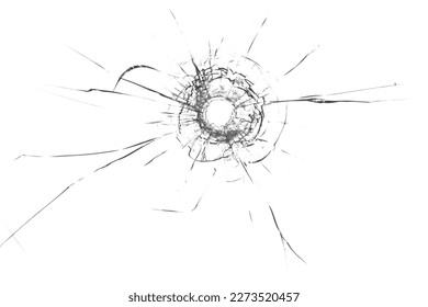 A broken hole in the glass. png