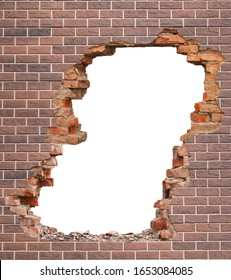 Broken Hole In An Old Brick Wall