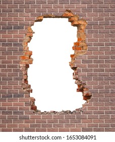 Broken Hole In An Old Brick Wall