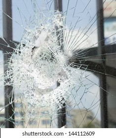 Broken House Window Glass