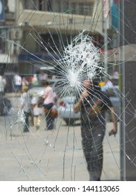 Broken House Window Glass