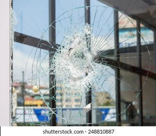 Broken House Window Glass