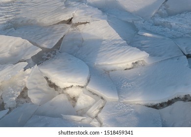 A Broken Ice Floe In The Bothnian Bay In Finland. 