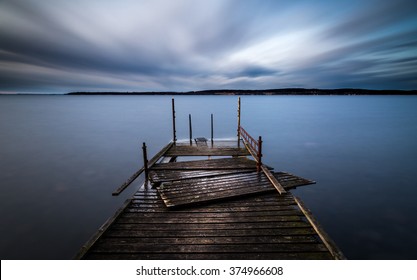 Broken Jetty On A Stormy Day