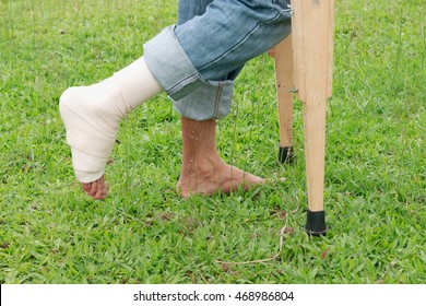 Broken Leg Walking On Crutches