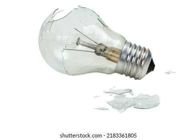 Broken Lightbulb Isolated On White Background