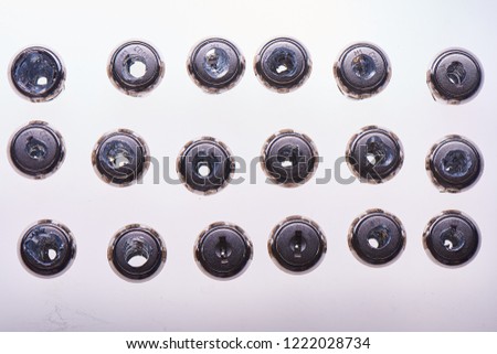 Broken locks on white background