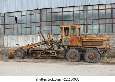 Broken Machinery. Abandoned Factory