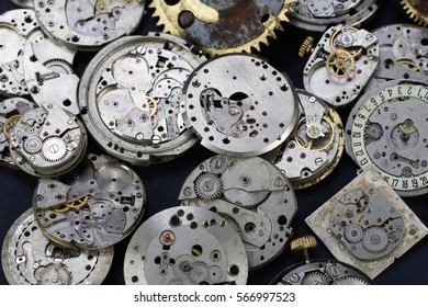 broken mechanical watches background