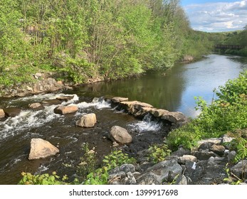 Broken Mini Damn In A River In Waterbury, CT