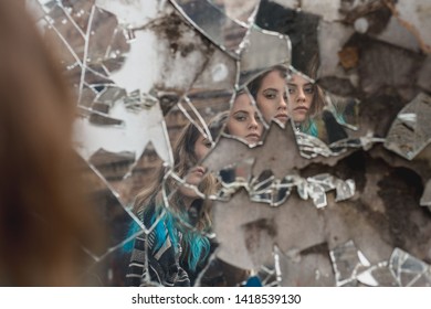 A Broken Mirror With A Nice Girl