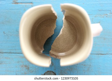 Broken Mug, Cracked Ceramics, Background