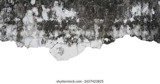 broken old wall border element isolated