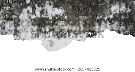 broken old wall border element isolated
