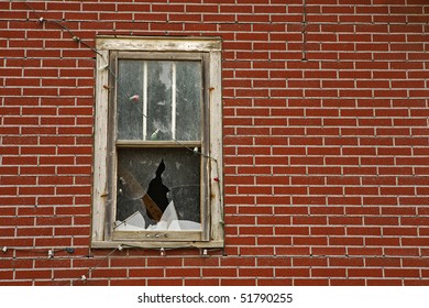 Broken Old Window And House Siding