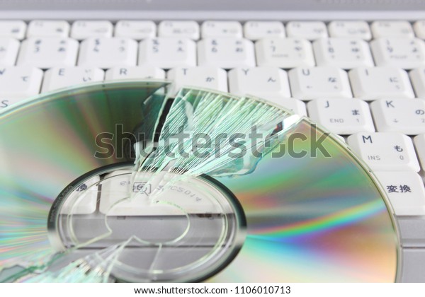 Broken optical disk and\
keyboard