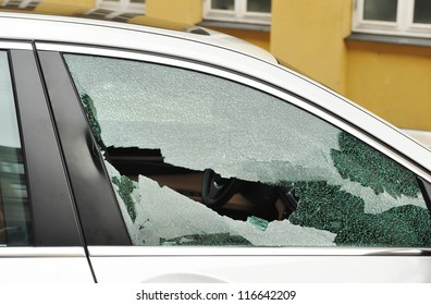 Broken Passenger Window, Car Theft