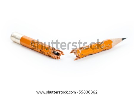 Broken Pencil with white background