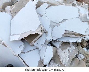 Broken Pieces Of Drywall In A Heap, Building Debris With A Copy Paste Place