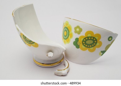 Broken Pieces Of A Fine China Cup