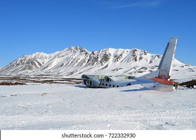 A Broken Plane In The Snow In The Mountains