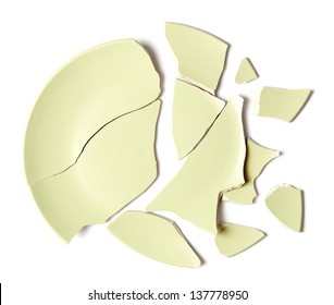 Broken Plate On White Background