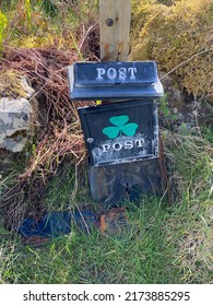 Broken Post Box In Country Side, Ireland