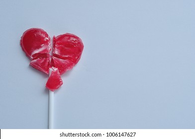 Broken Red Heart Lollipop Symbolizing Broken Stock Photo (Edit Now ...