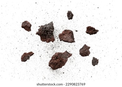 Broken rock explosion with particle texture - Shutterstock ID 2290823769