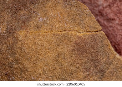 Broken Rock Of White Quartz Sandstone With Iron Oxide