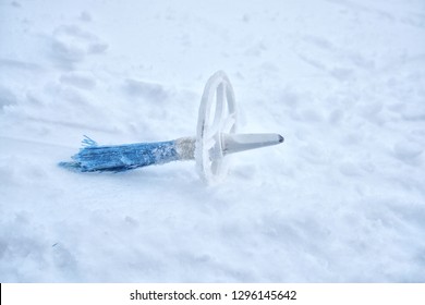 A Broken Ski Pole On A Mountain In Bergen, Norway