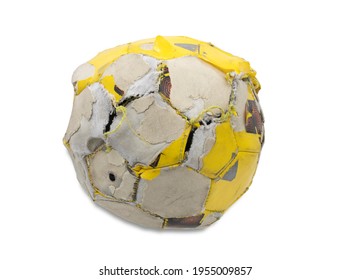 Broken Soccer Ball Isolated On White Background