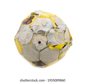 Broken Soccer Ball Isolated On White Background
