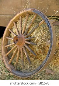 Broken Stagecoach Wheel, Portrait View