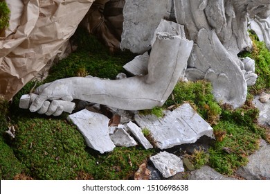 Broken Stone Statue Detail Of Human Hand