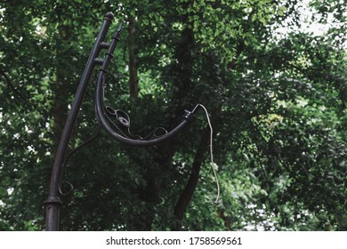 
Broken Street Lamp In The Park