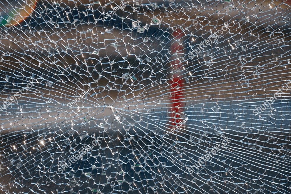 Broken Tempered Glass Exterior Outdoor Background Cracks On Broken Hardened Glass Background