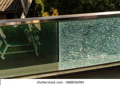 Broken Tempered Glass At Porch