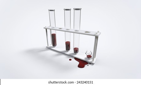 Broken Test Tube With Blood 