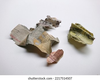 broken, torn, indonesia paper money, suitable for illustration bankrupt or loss at financial transaction, at white background
 - Shutterstock ID 2217514507