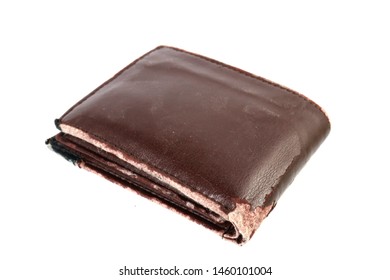 Broken Wallet Isolated On White Background.