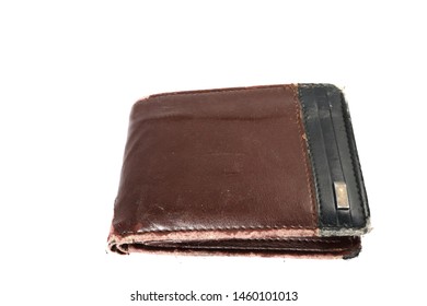 Broken Wallet Isolated On White Background.