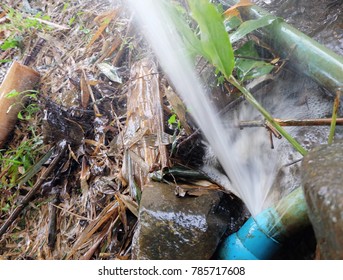 Broken Water Pipe Line In Gaden