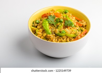 Broken Wheat Cereal Cooked Or Dalia From Indian Cuisine Served In A Bowl